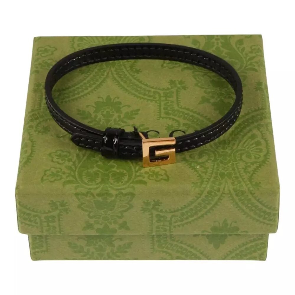 Authentic Gucci Leather bracelet with square G
